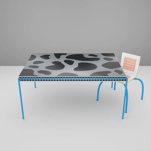 QwkDog 3D Memphis-Milano Di Lucci Burgundy Table