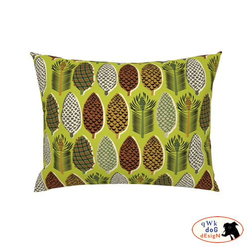 QwkDog Design 50s Pinecone Fabric