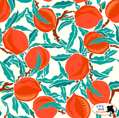 QwkDog Design Art Deco Floral Fabric